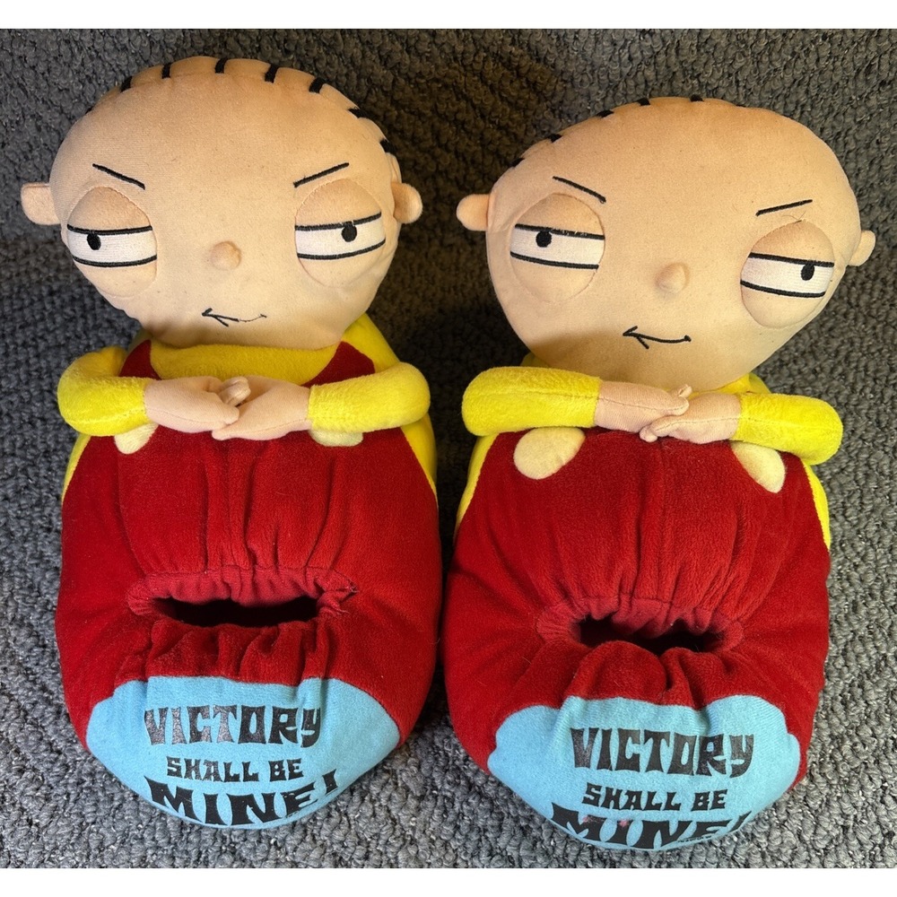 Family Guy Stewie Victory Shall Be Mine Novelty Slippers 2006, Size M(9-20) Used